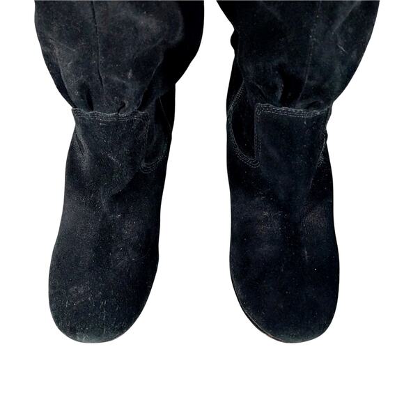 MICHAEL KORS! BLACK GENUINE SUEDE & LEATHER SCRUNCHY SHAFT BOOTS! SZ 9.5M - Picture 5 of 11